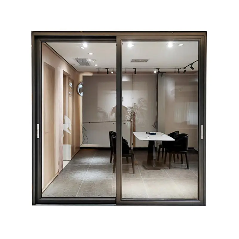 WANJIA Aluminum Frame Waterproof Aluminium Sliding Glass Patio Doors Sliding Exterior Glass Doors Aluminium Sliding Glass Doors