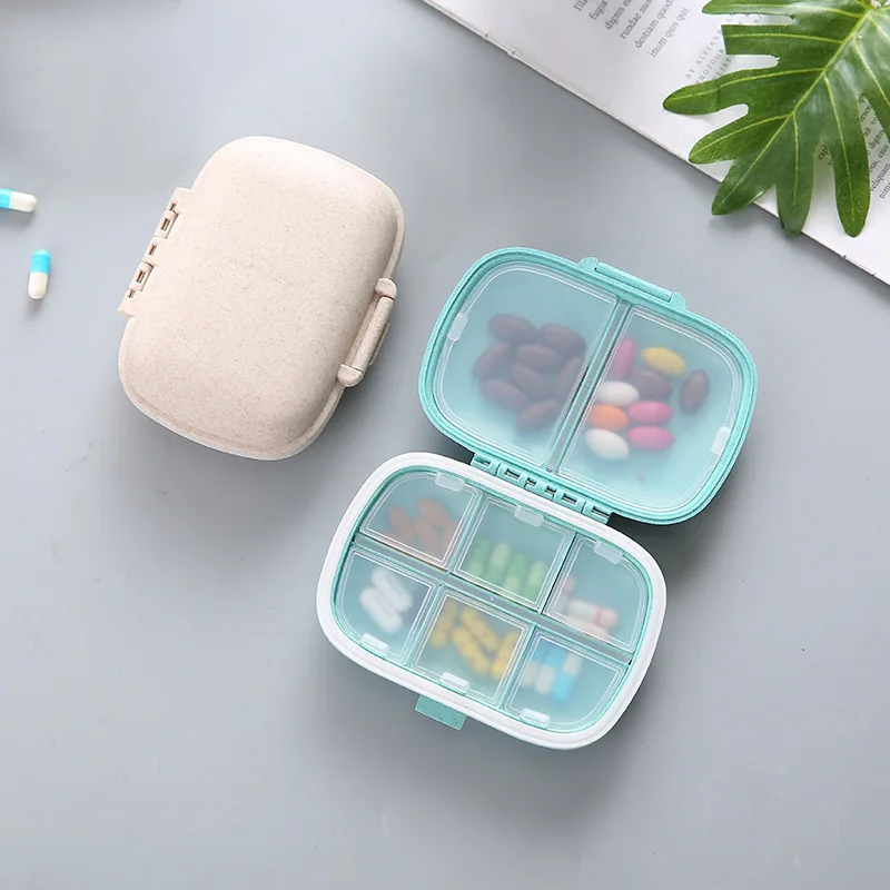 Organisateur de pilules de voyage avec 8 compartiments, petite boîte à  pilules étanche à l'humidité Étui à pilules quotidien pour les médicaments  portables Conteneur de vitamines Sac à main de poche (beige