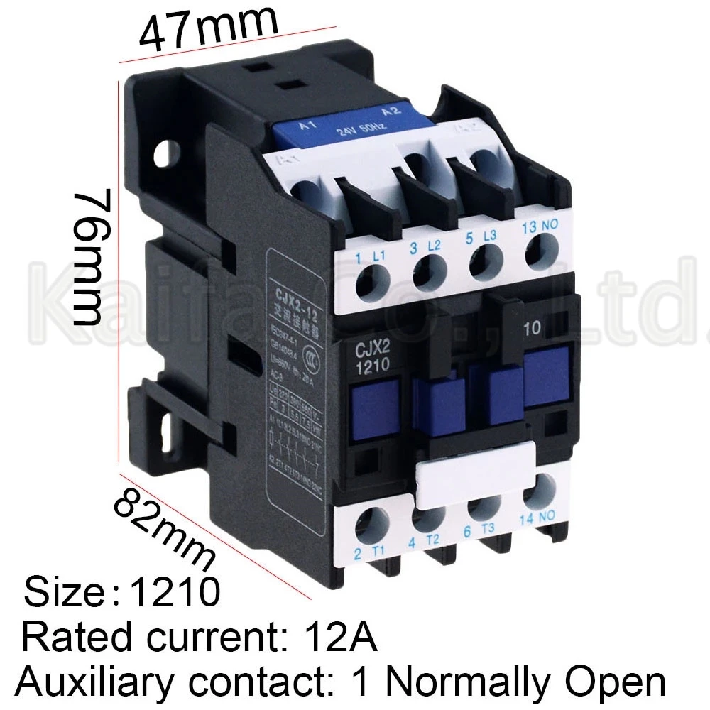 CJX2-1210 AC110V 3Phase 1NO 50Hz/60Hz Switching Motor Starter Relay Contactors 