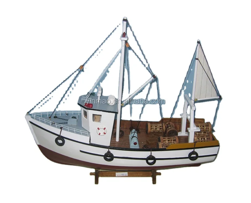 Wooden Fishing boat model with sail