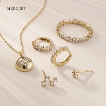 Mercery Custom Shine Bright 14k Gold Plated Oem Odm Zircon 925 Silver