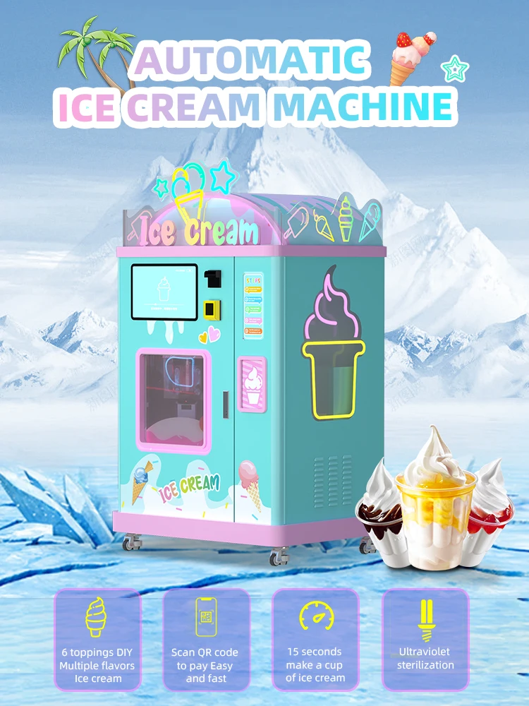 Factory Smart Vending Ice Cream Machine Fully Automatic Soft Ice Cream Vending Machine Buy 6734