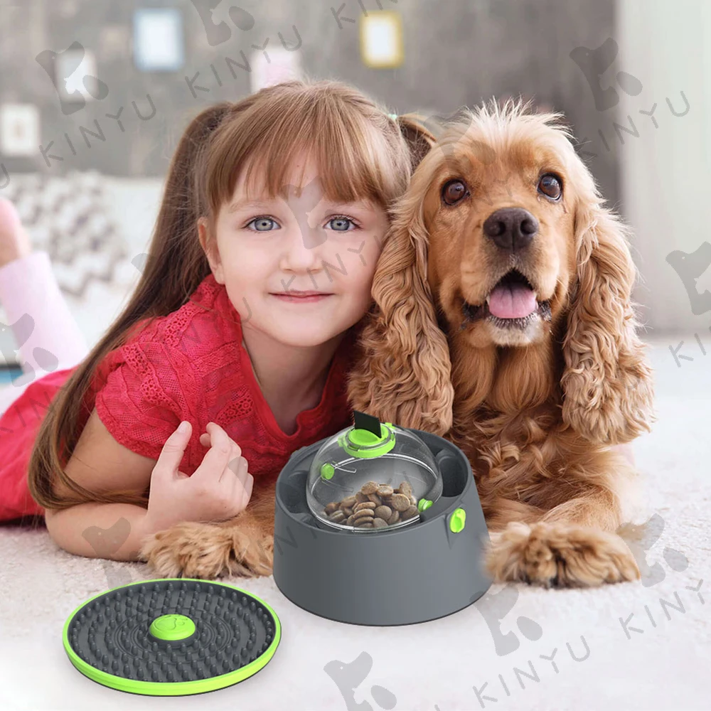 KINYU Kinyu 2022 New 3 in 1 IQ Training Puzzle Treat Dispenser  Dog Lick Mat With Bowl Dog Toy Packs Pets Toys and Accessories