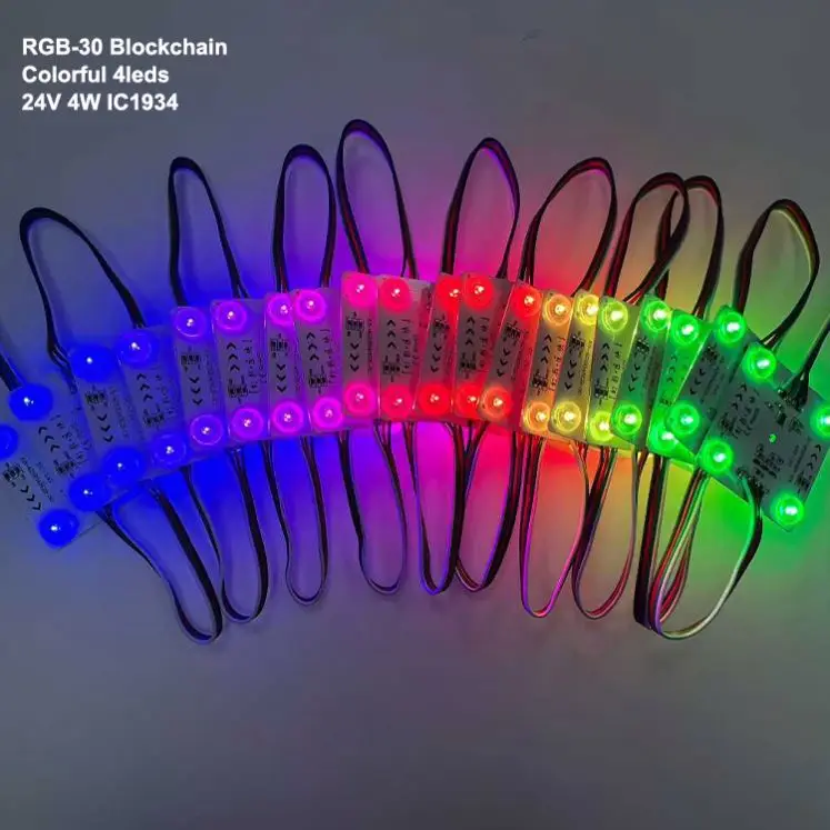 Wholesale Full Color Programmable Fluctuation Smart Dimming RGB IP20 DC24v 1935 IC 4LEDS Led Modules for Advertising Light Box