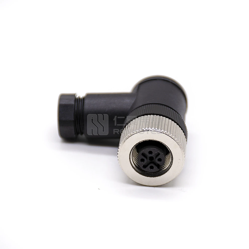 M12 Field Wireable A Code Female Plug Right Angle Plastic Shell ...