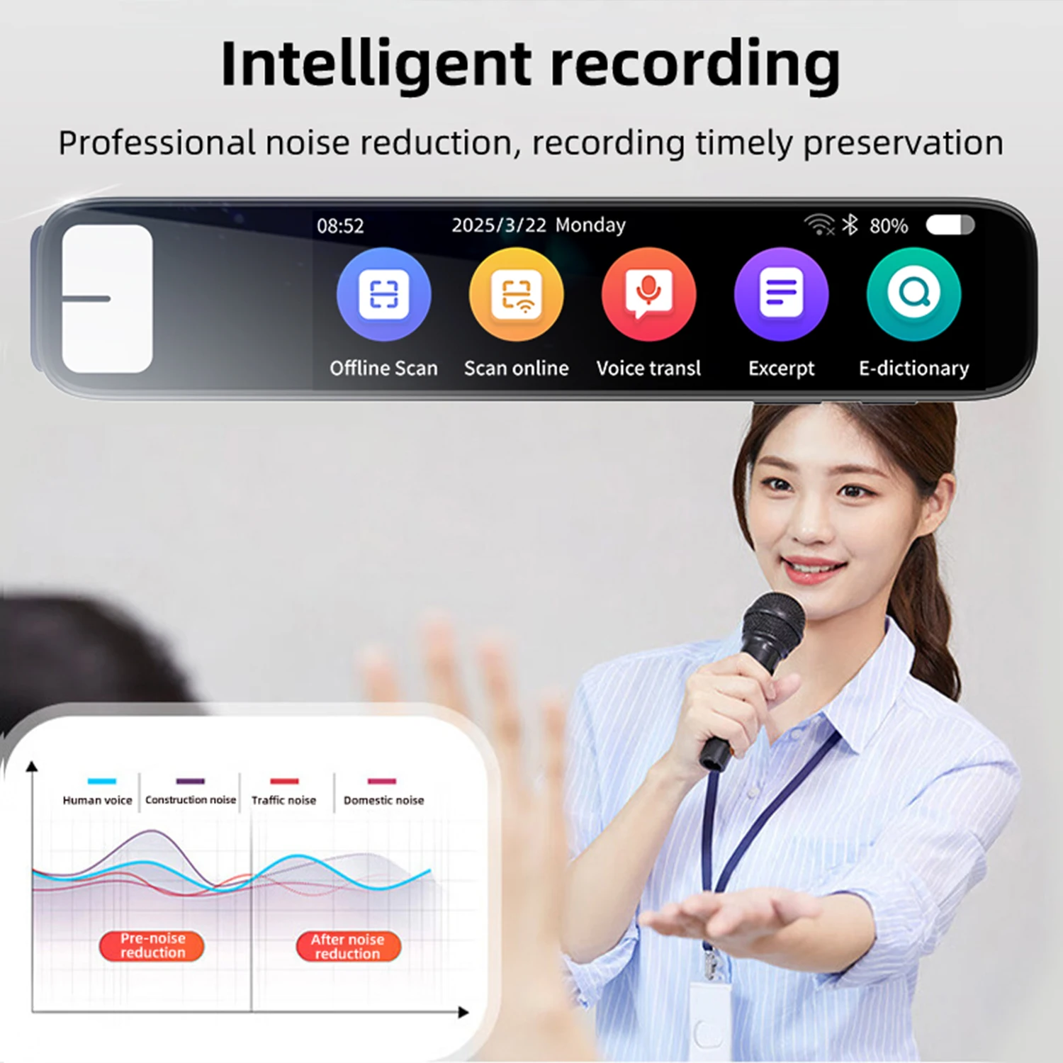 Scanenepen S08B Offline AI Smart Pen ABS Material Kinder Buine Professionell Sofortreaktion Verbraucher_voghion.com