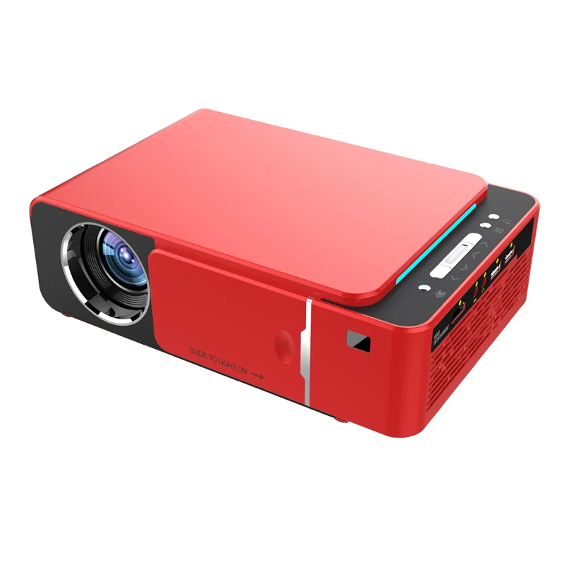 2019 Japanese Pocket T6 Projector with Ultra Short Throw 200inch Projector Screen 3500 Lumens Red Color-Latest Video LED Lamp