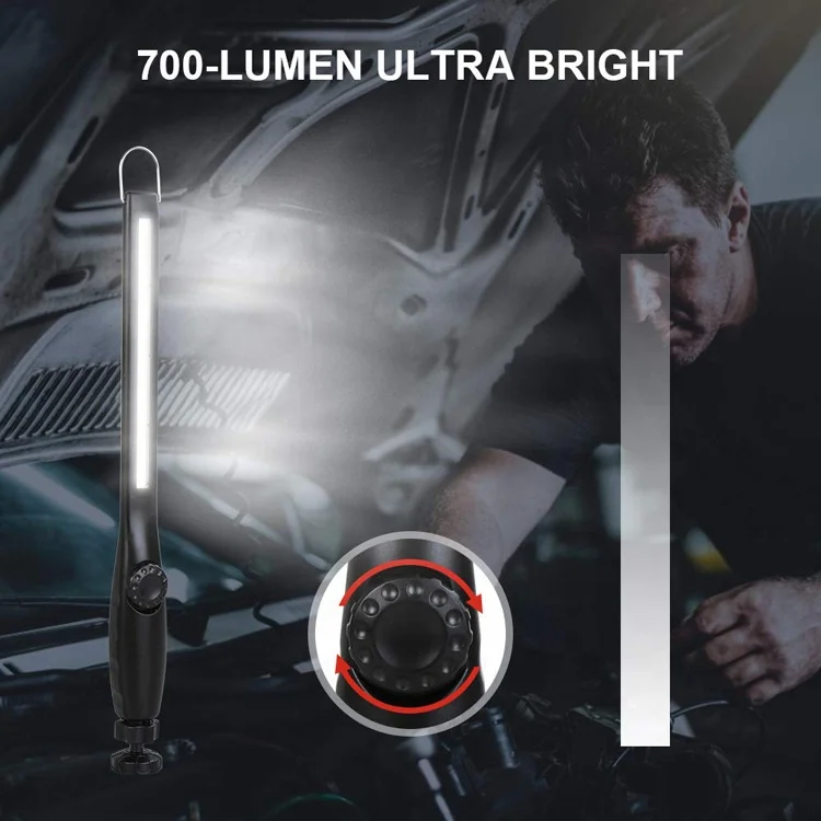 Cob LED Work Light Cordless Rechargeable Magnetic Handheld Flashlight Strip Bar Car Repair Emergency Inspection Worklight