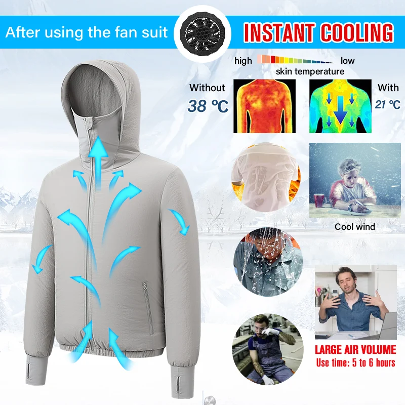 Smart Cooling Powerful Clothing Conditioned Lightweight Portable Outdoor Sports Work Daily Wear Air Conditioner Fan Jacket
