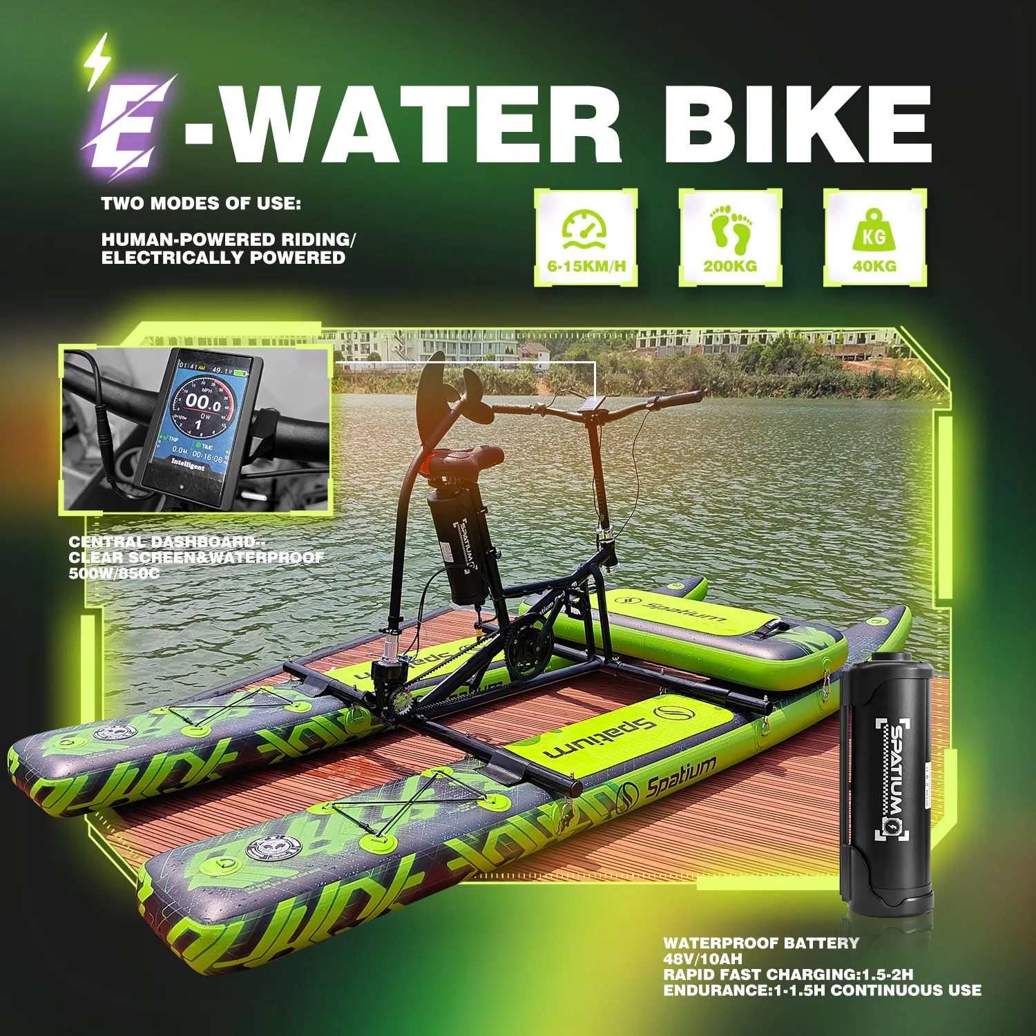 Spatium Inflatable E-Water Bike Perfect for Water Sports
