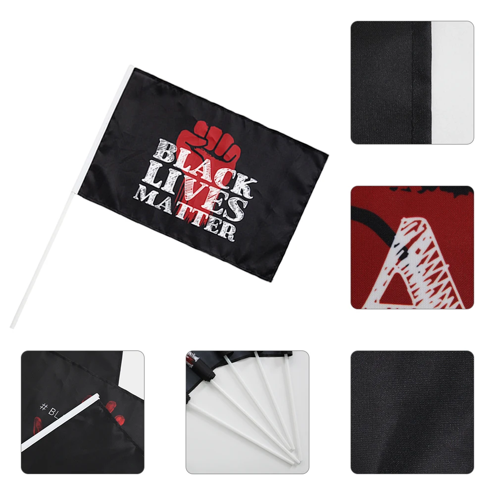Cheap Custom Design Polyester Sublimation Print Black Lives Matter Hand Juneteenth Flag With Plastic Pole