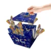 Gold+blue  color christmas butterfly box