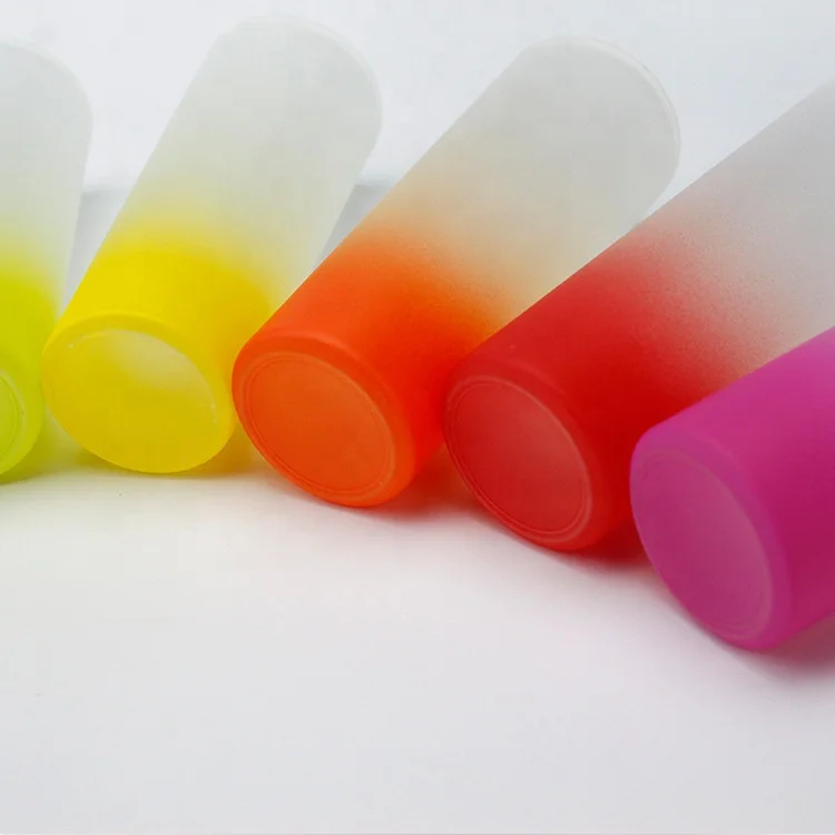 Wholesale 3oz Rainbow Colorful Bottom Sublimation Frosted Shot Glass