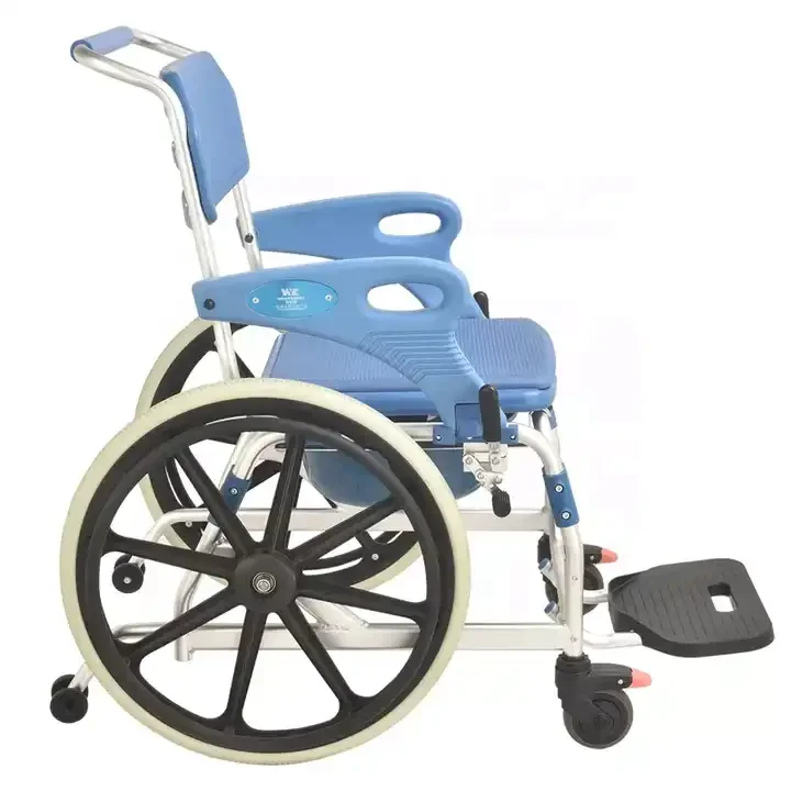 Wheeled Bathing Chair for the Disabled, Shower Chair, Toilet Chair for the Elderly Foldable Special Mobile Toilet Stool