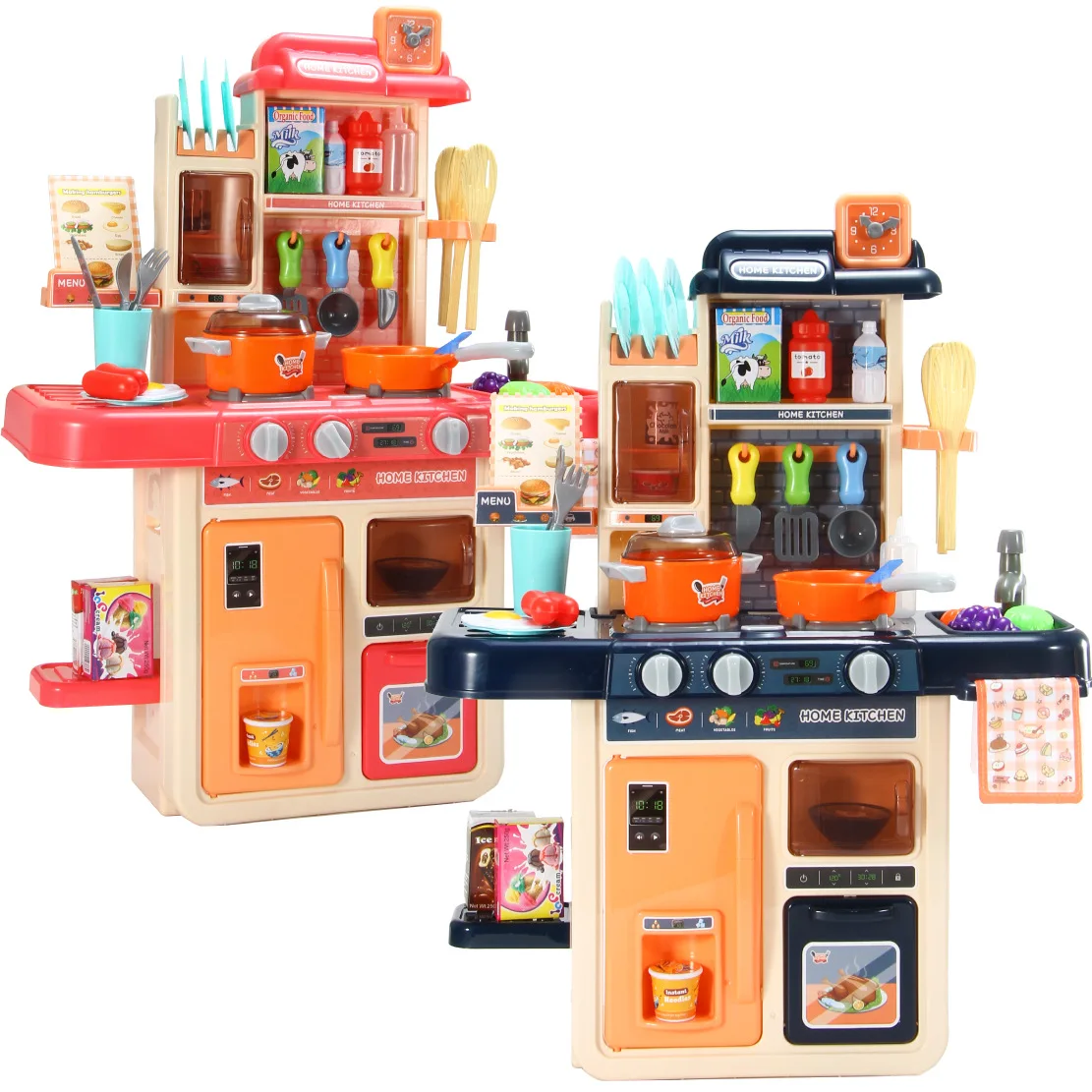 Simulation Educational Cooking Plastic Happy Kitchen Toys Cooking Kid Pretend Play Baby Kitchen Set Toy With Real Sound  Light