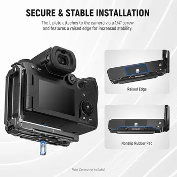 NEEWER L Bracket for   LUMIX S5 II/S5 II X, Aluminium, Quick Change Horizontal and Vertical Side Plate Extensible Arca detail image