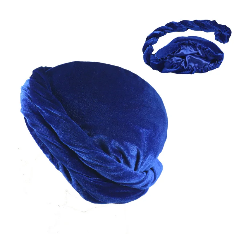Men's Ethnic Winter Satin Lined Turban Headscarf Cap
