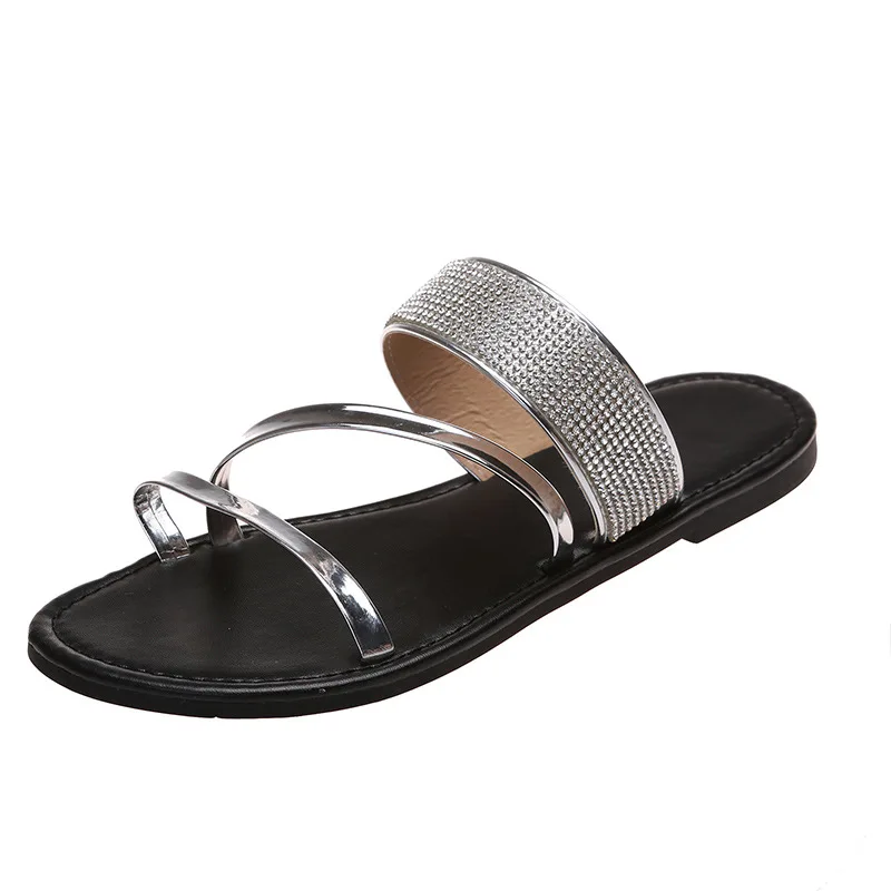 New Large Size Anti slip Outdoor slippers Female Double Buckle