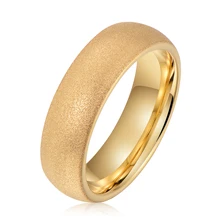 Ready to Ship 6mm Tungsten Carbide Band Rings Sandblasted Gold Plated Tungsten Jewelri Wedding Ring Jewelry for Women Men