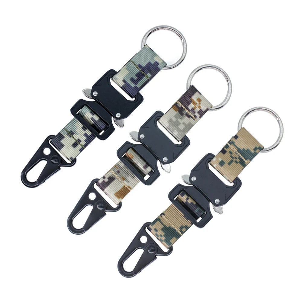 Customized Outdoor Tactical Carabiner Hook Multifunctional Accessories Nylon Clip Hook Hardware Keychain