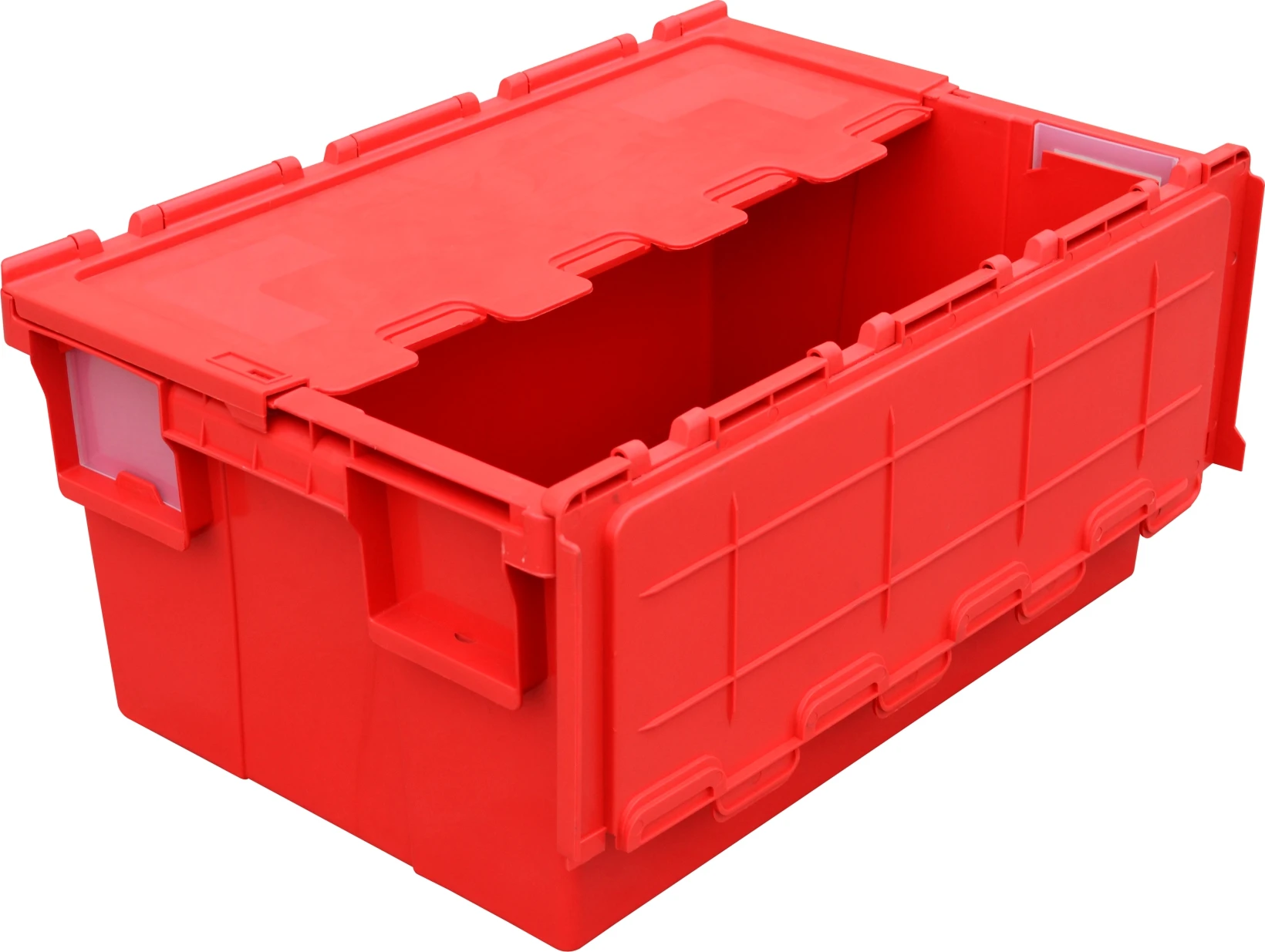 Supermarket Used Stackable Attached Lid Container Plastic Transport