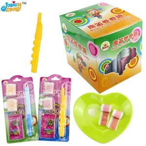 New Product Funny Whistle Musical Flute Toy With Roll Soft Candy and Popping Candy
