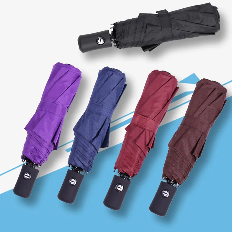 auto paragua compact umbrella small size windproof fiberglass customized logo print for travel