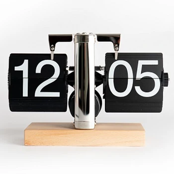 2025 Retro Flip Clock AM/PM Display Modern Scale Design Auto F001 Tabletop Desk Clock for Office School Home Living Home Kitchen