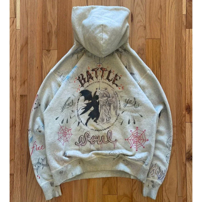 DongGuan Factory Custom Men's High Streetwear Heavy Weight 100% Cotton French Terry Oversized Cropped Fit DGT Printing Hoodies gallery 2
