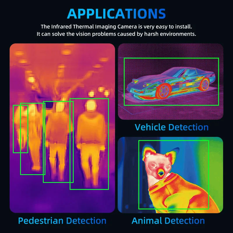Caredrive CC1003-AHD20 Thermal Imaging Camera Waterproof IP69K Dual Spectrum for Vehicle Safety Driving Monitoring System