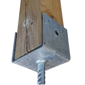 Heavy Duty Concrete Post Anchor 4x4 Post Base Hot Deep Galvanized U ...