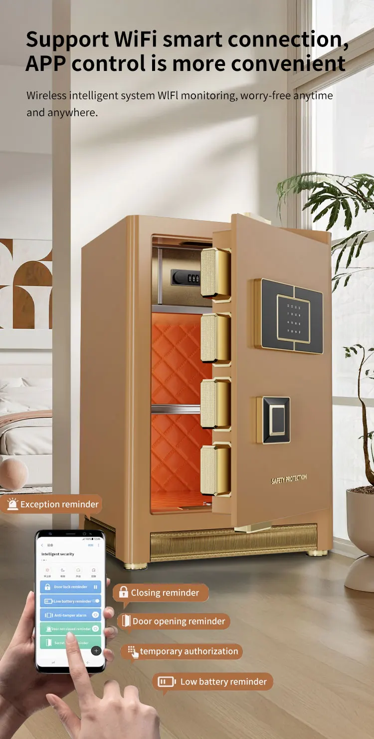 CEQSAFE Safety Locker with WIFI Fingerprint Safe Box Office Hotel Safe Home Key Safe Box Caja Fuerte Caja Segura supplier