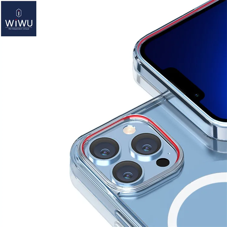 Прозрачный защитный чехол WIWU Magsafe из ТПУ для iPhone 13 14 Pro Max, Магнитный чехол для беспроводной зарядки