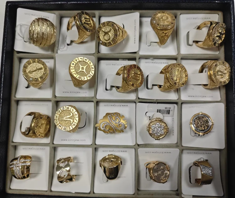 Kirin High-end Jewelry Saudi Arabia 18k Gold Plated Men Signet Rings ...