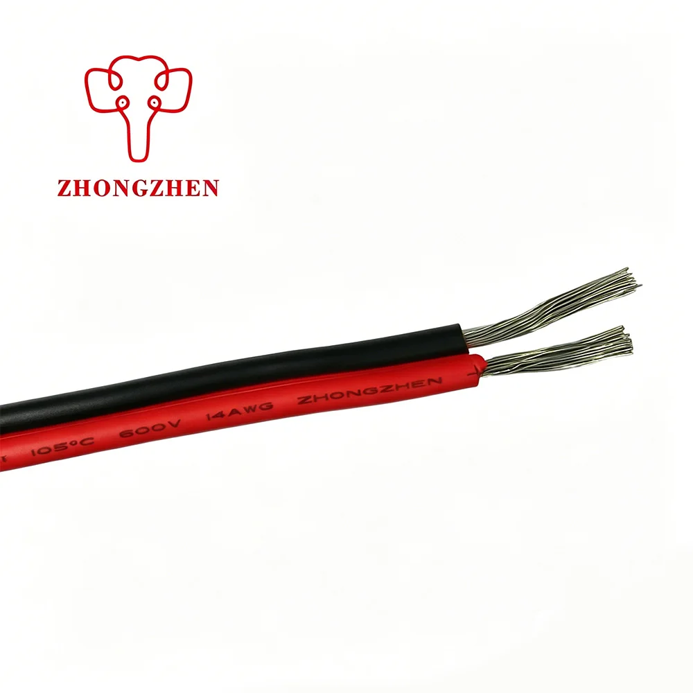 1015 14awg Flat Ribbon PVC Wire Cable 2 Core Red Black Stranded Tinned Copper Electrical Wire