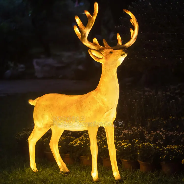 3d Large Life Size Reindeer Sculpture Resin Fiberglass Deer Statue