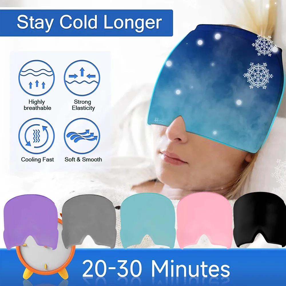 Hot And Cold Therapy Form Fitting Migraine Relief Ice Head Wrap