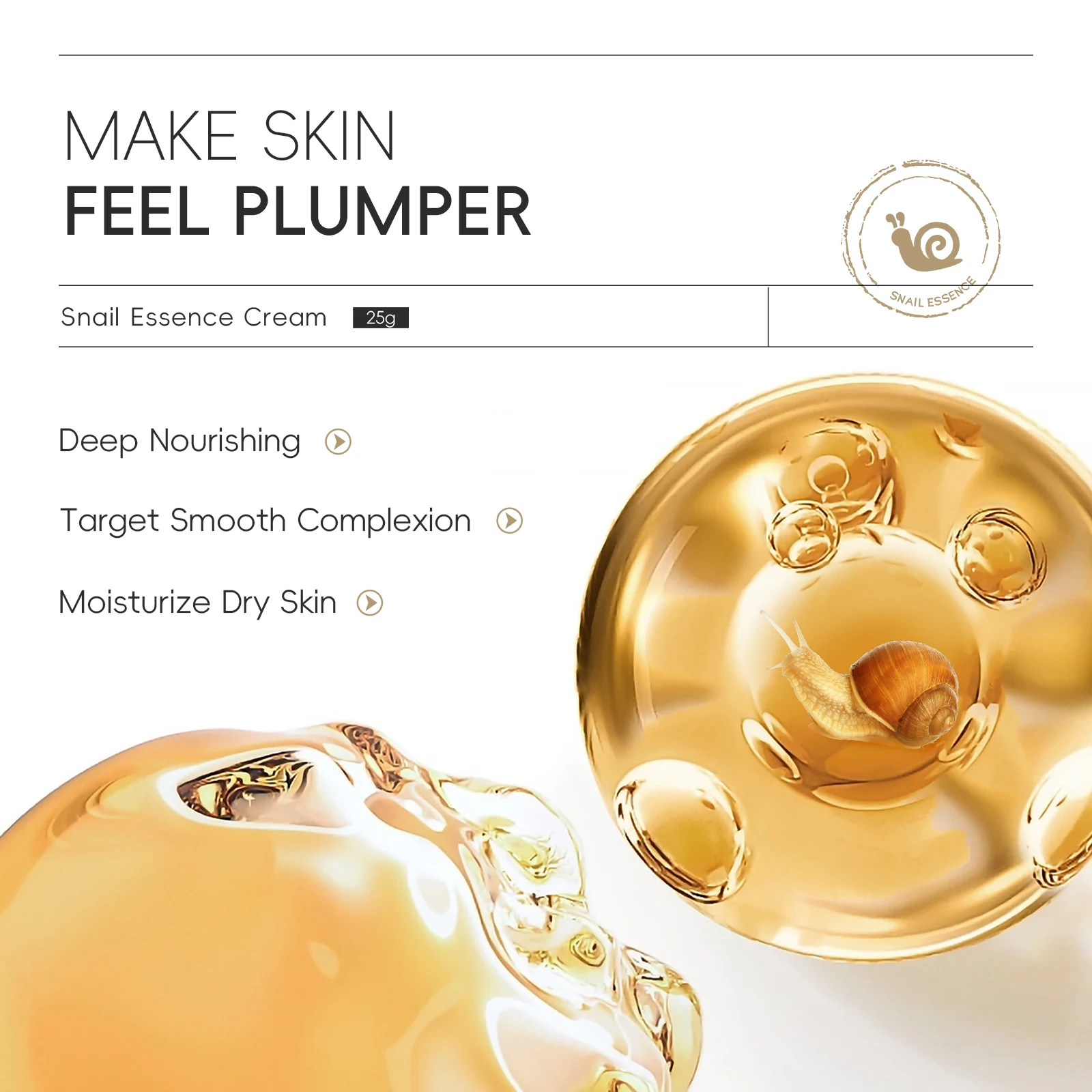 Low Moq Private Label Snail White Cream Mucin Advanced Snail Mucin Power Essence Wholesale Face Snail Cream 25g