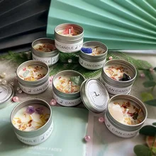 Wholesale Aromatherapy Scented Candles Mother's Day Valentine's Day Wedding Crystal Stone Decor Dried Flowers Candles Gifts