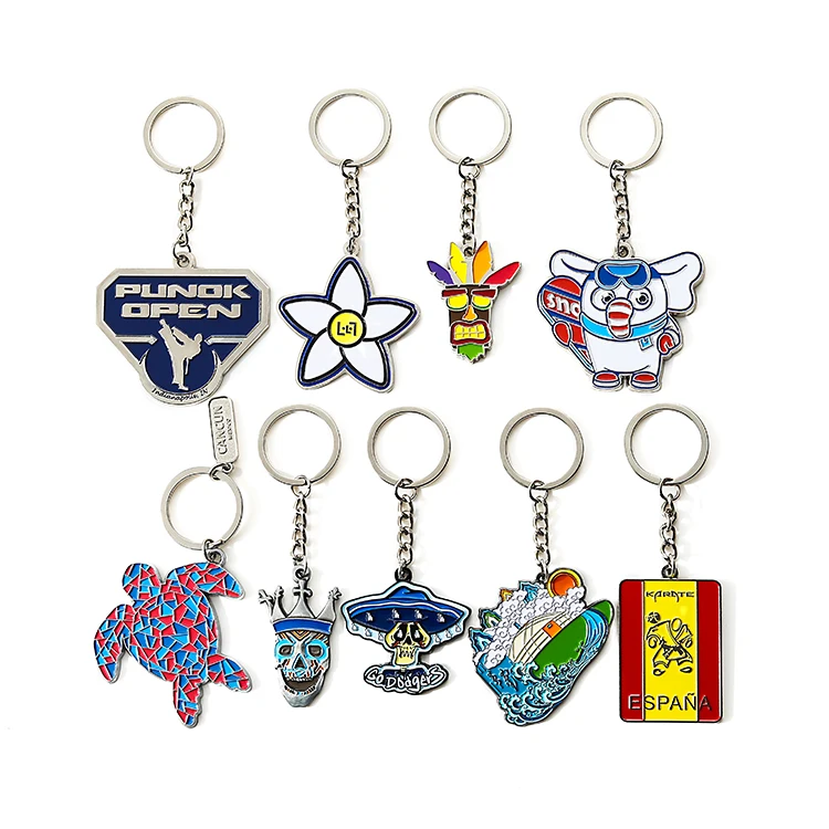 Promotional Metal Soft Hard Enamel Keychains Key Chain Custom Logo 3d 2d Keyrings Keychain With