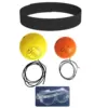 [Diadema + bola naranja + bola amarilla + gafas]