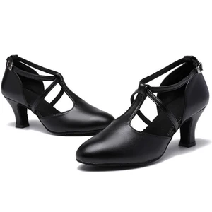 Ladies Black Flamenco Dance Shoes High-Heeled Soft-Soled Tango Boots Adult Indoor Latin Dance Competition Shoes