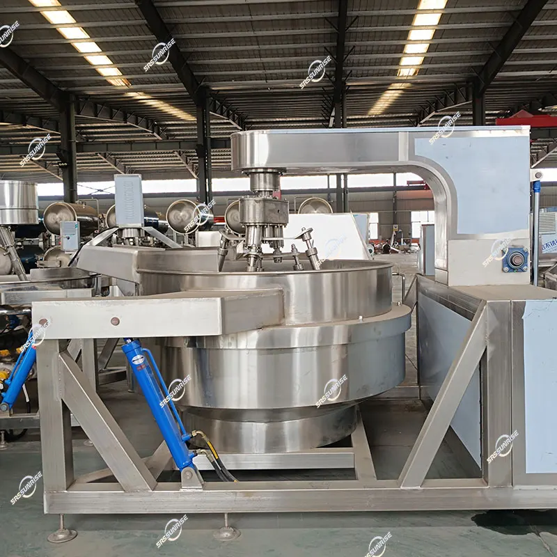 Industrial Cooking Pot Mixer Fryer Honey Peanut Sugar Coated Cashew Almond Walnut Nuts Jacket Kettle With Planetary Agitator