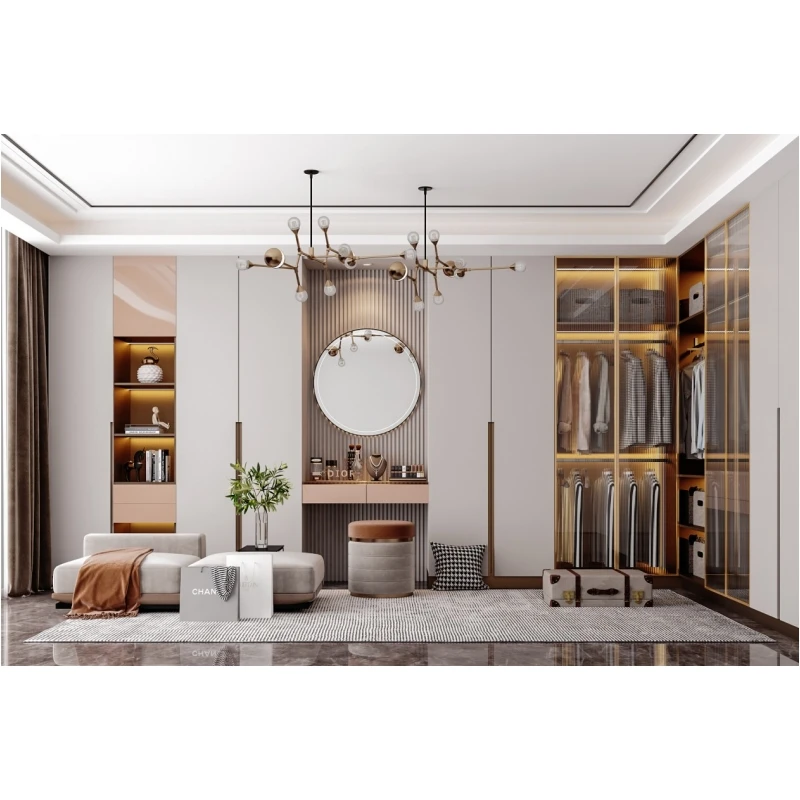 Custom Luxury Hotel Wardrobe With French Style White Wood Closet Bedroom European Wardrobe Cabinet