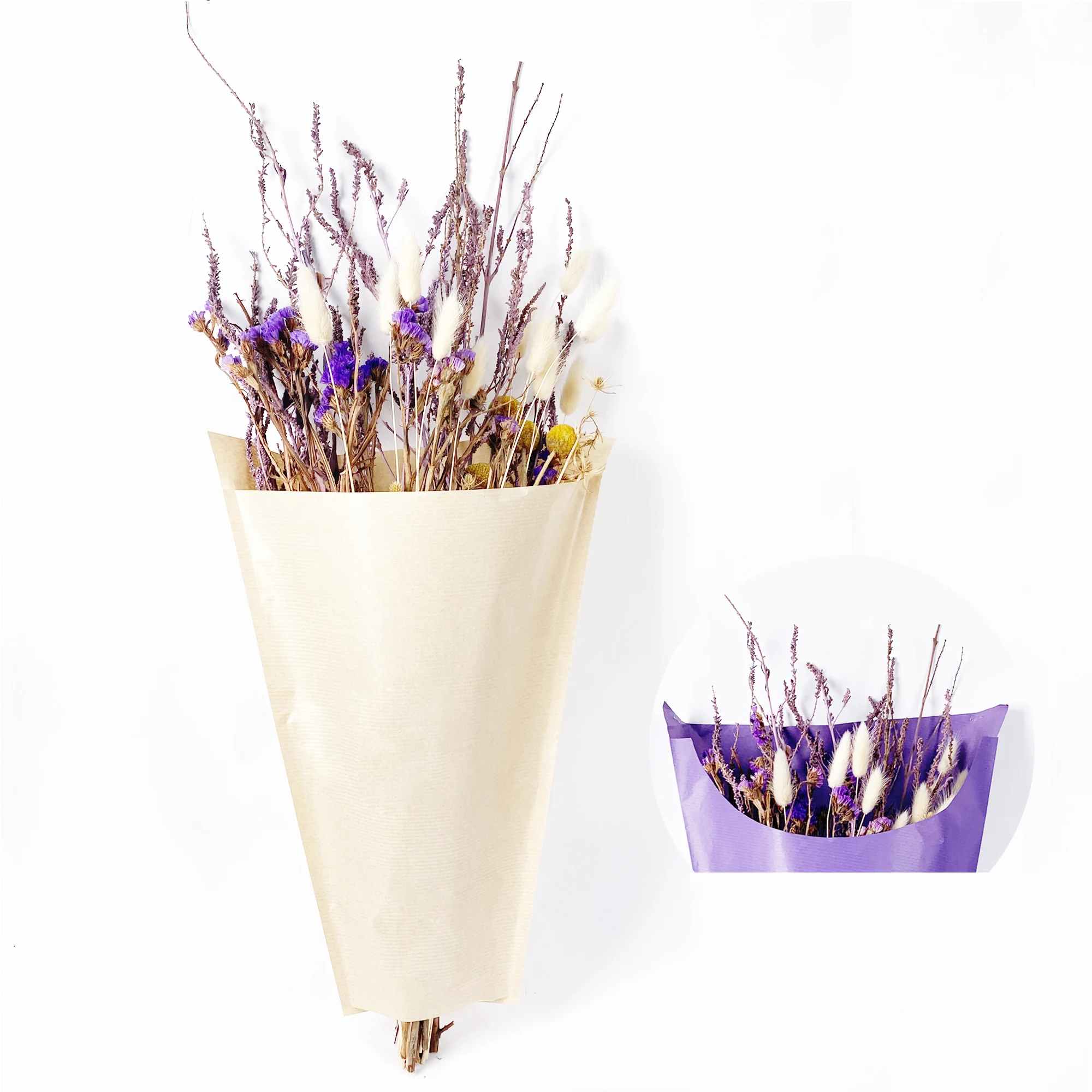Waterproof Recycled Kraft Paper Flower Sleeve Wraps Inspired By Nature