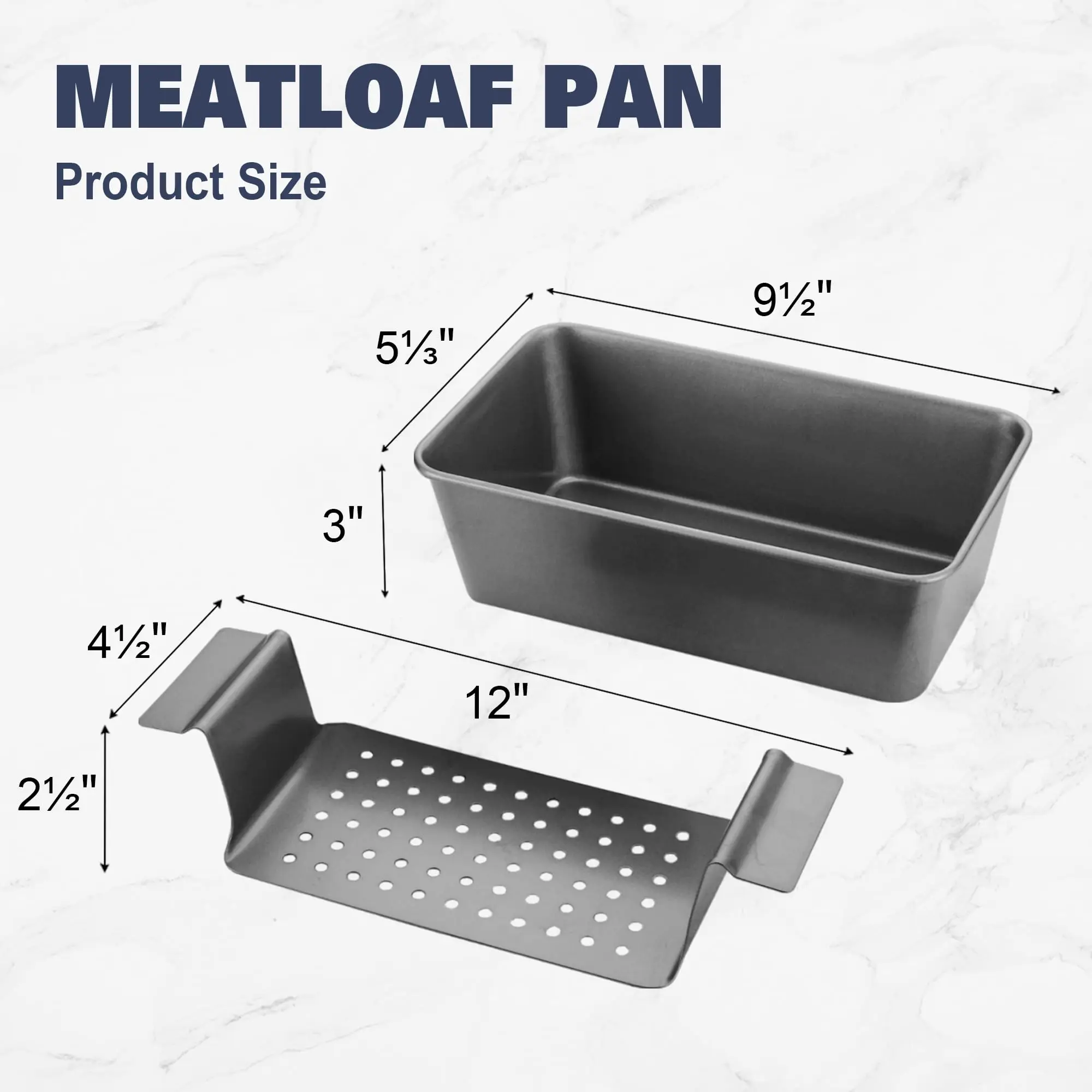 Nonstick Meatloaf Pan With Drain Tray 9x5 Meat Loaf Pans For Baking