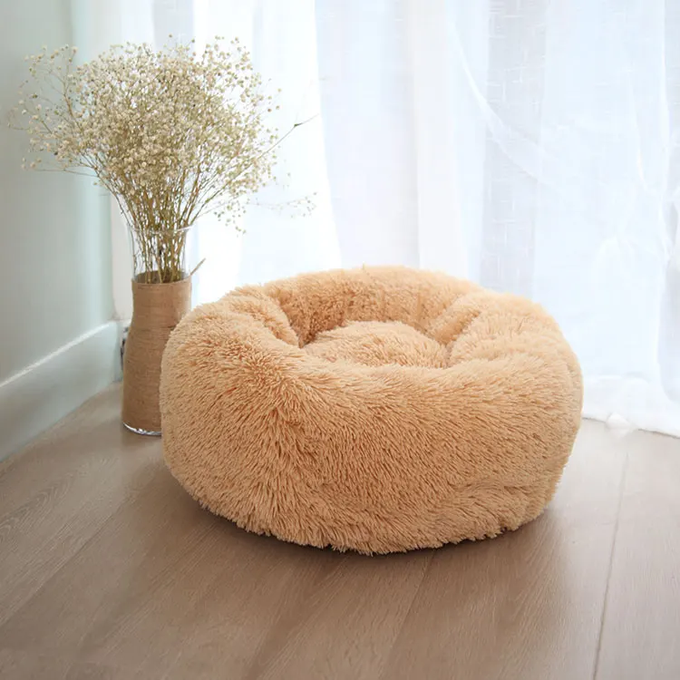 Factory Design Plush Round Multicolor Soft Warm Pet Dog Cat Bed