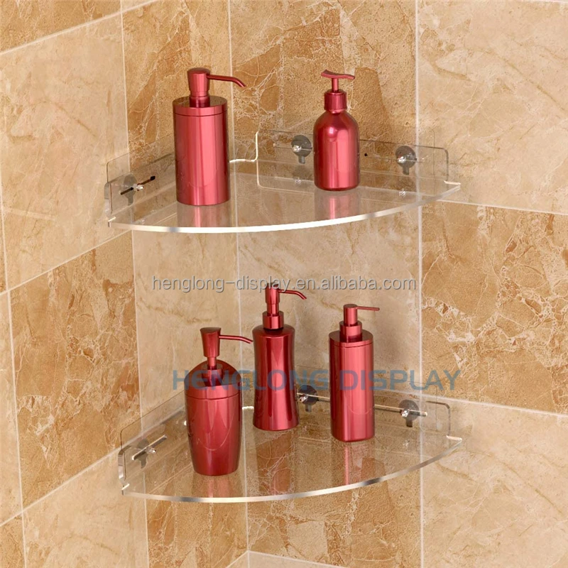 Buy Acrylic Lucite Clear Bathroom Corner Shelf from Shenzhen