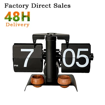 2025 Retro Flip Clock AM/PM Display Modern Scale Design Auto F001 Tabletop Desk Clock for Office School Home Living Home Kitchen