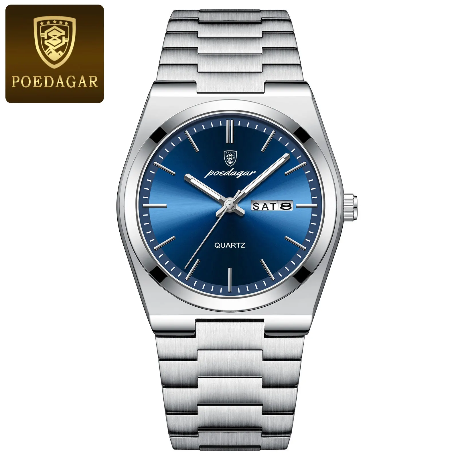 POEDAGAR 930 Hot Sell China Man Quartz Watch Excel Stainless Steel Band Waterproof Date aperçu 9